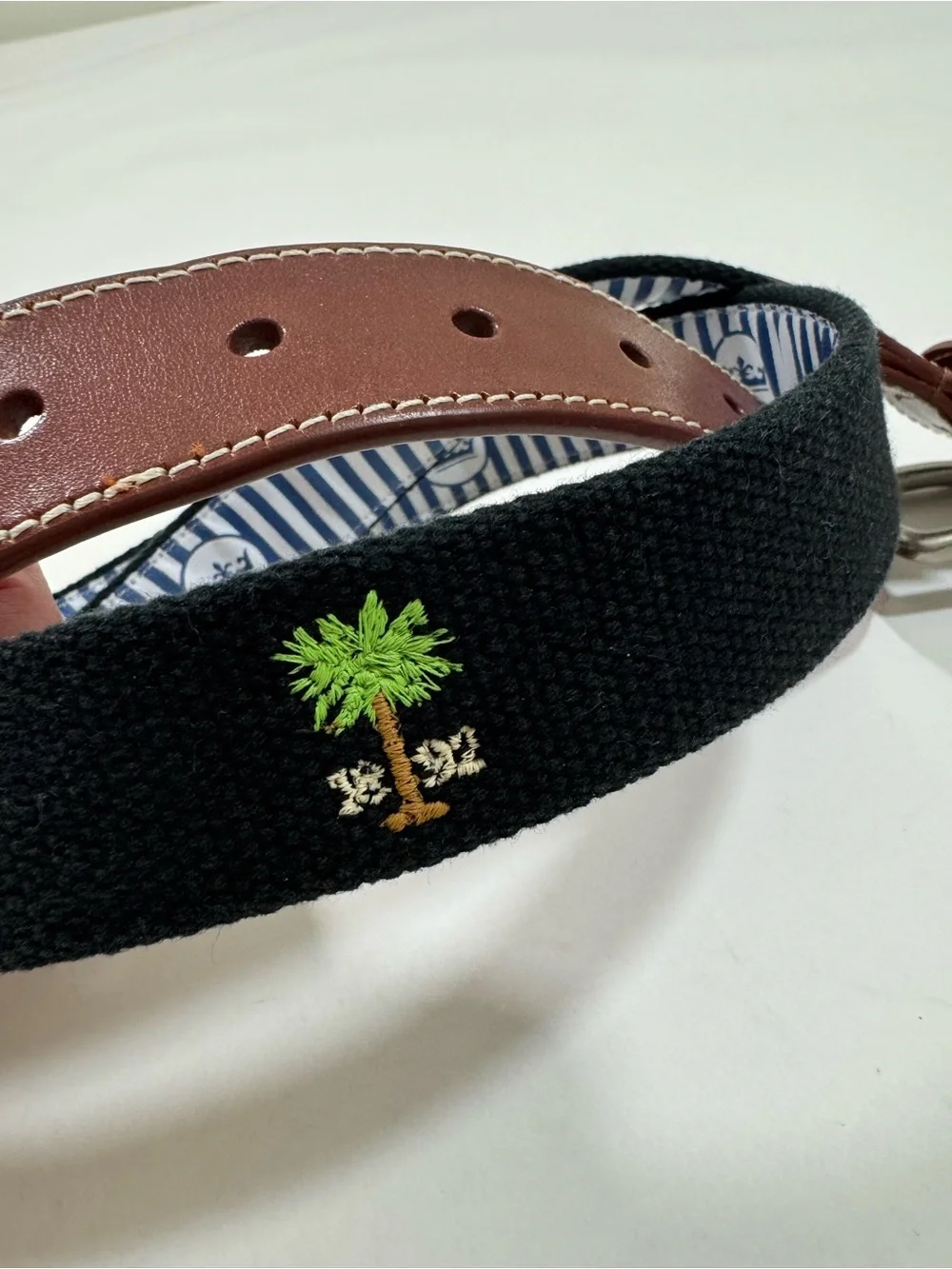 Peter Millar Palmetto Golf Webbed Belt Black